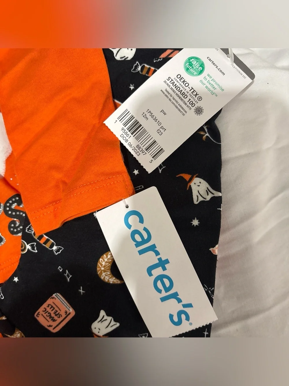 Carter's Orange 'Full of Treats' Halloween Bodysuit & Pants Set - Picture 4 of 4